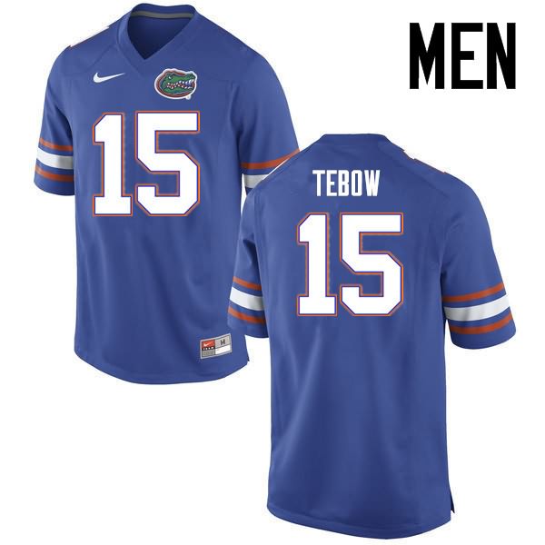 Men's NCAA Florida Gators Tim Tebow #15 Stitched Authentic Nike Blue College Football Jersey XUX7365QQ